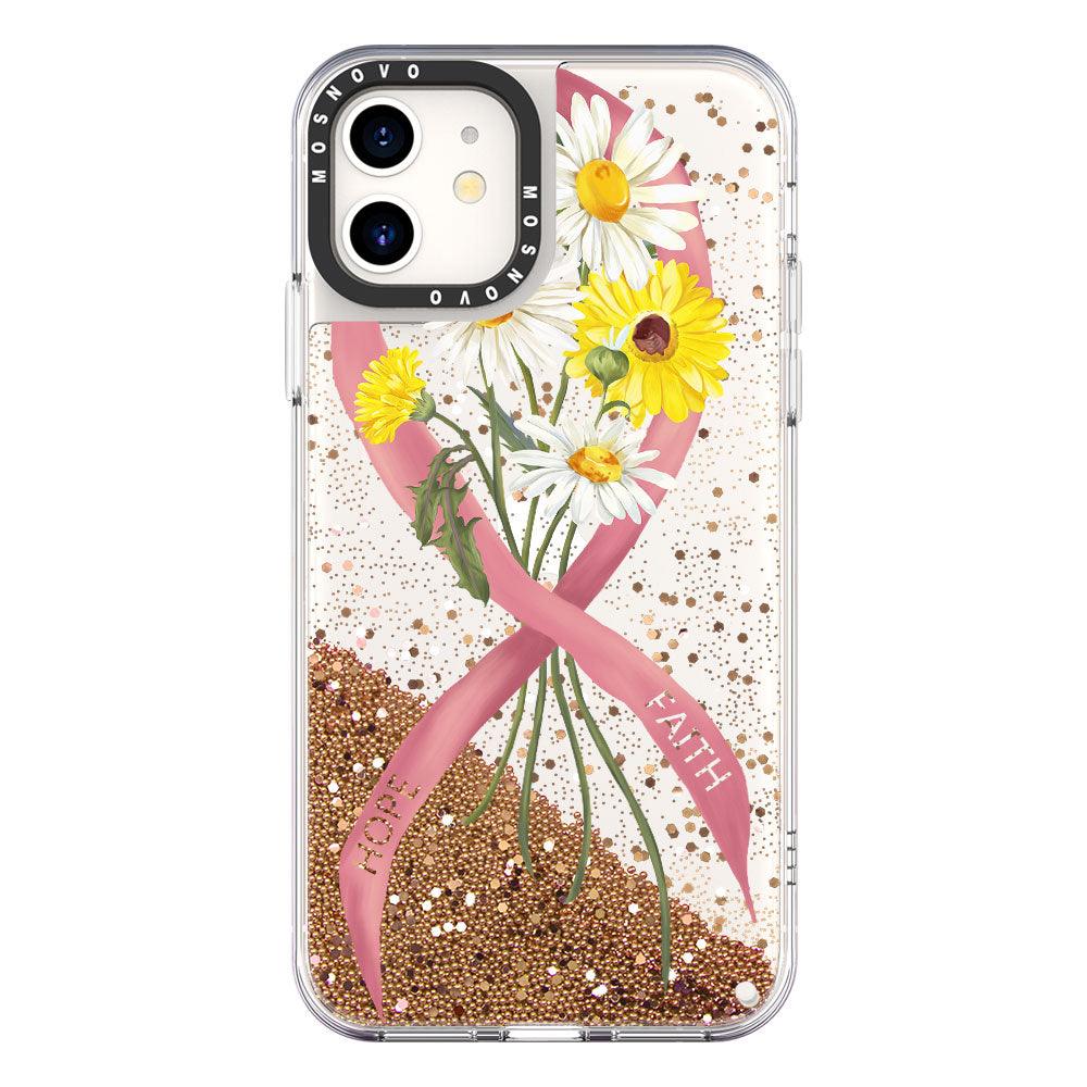 Breast Cancer Awareness Glitter Phone Case - iPhone 11 Case - MOSNOVO