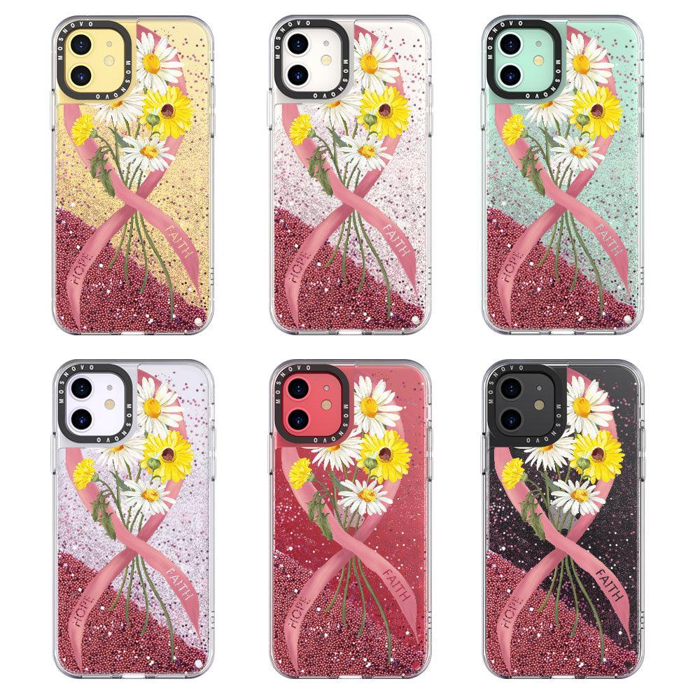 Breast Cancer Awareness Glitter Phone Case - iPhone 11 Case - MOSNOVO