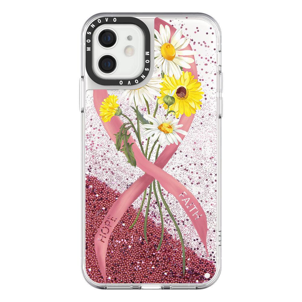 Breast Cancer Awareness Glitter Phone Case - iPhone 12 Mini Case - MOSNOVO