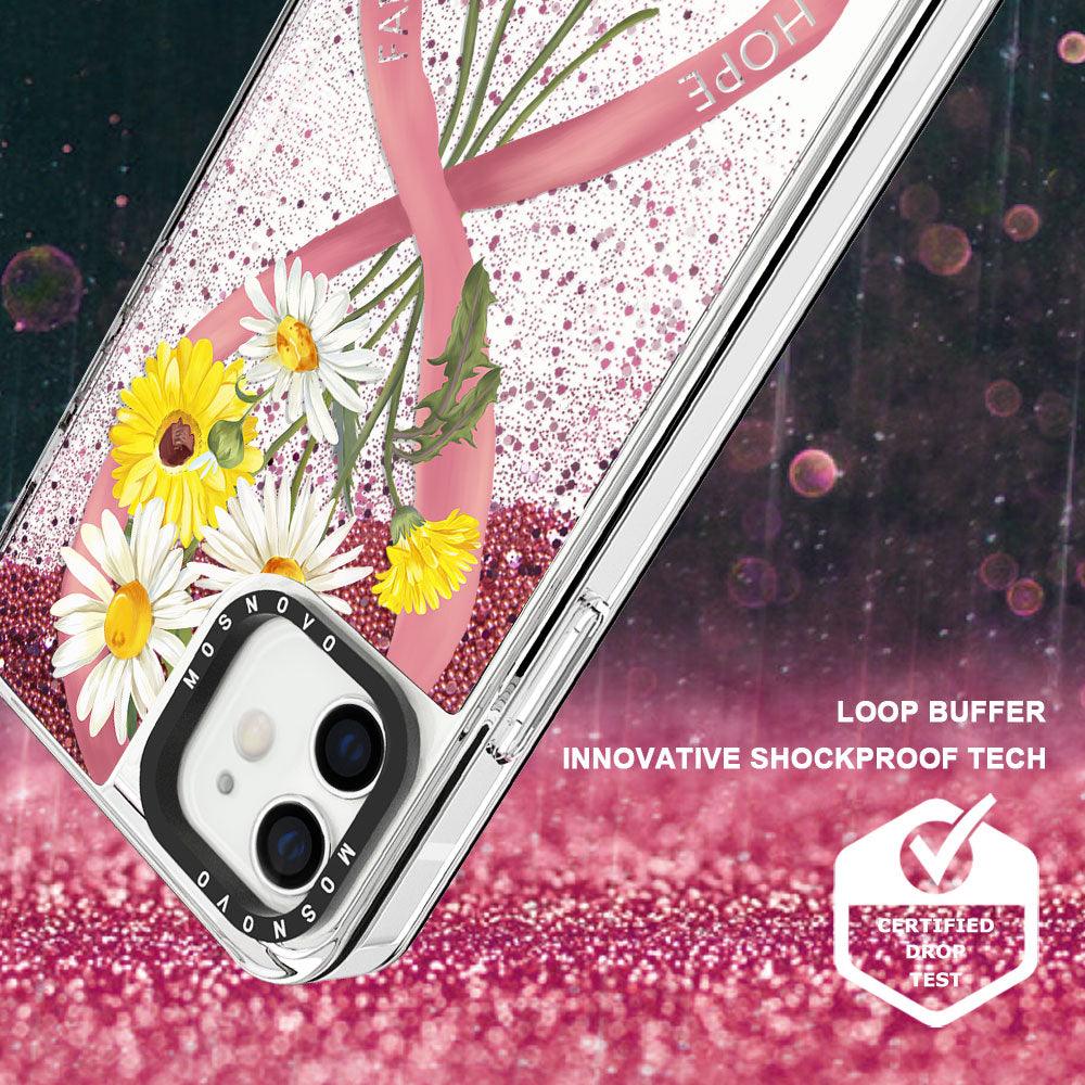 Breast Cancer Awareness Glitter Phone Case - iPhone 12 Mini Case - MOSNOVO