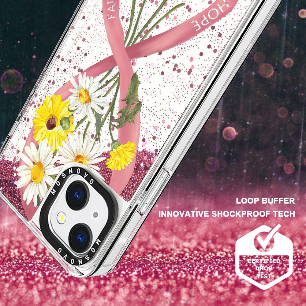Breast Cancer Awareness Glitter Phone Case - iPhone 13 Case - MOSNOVO