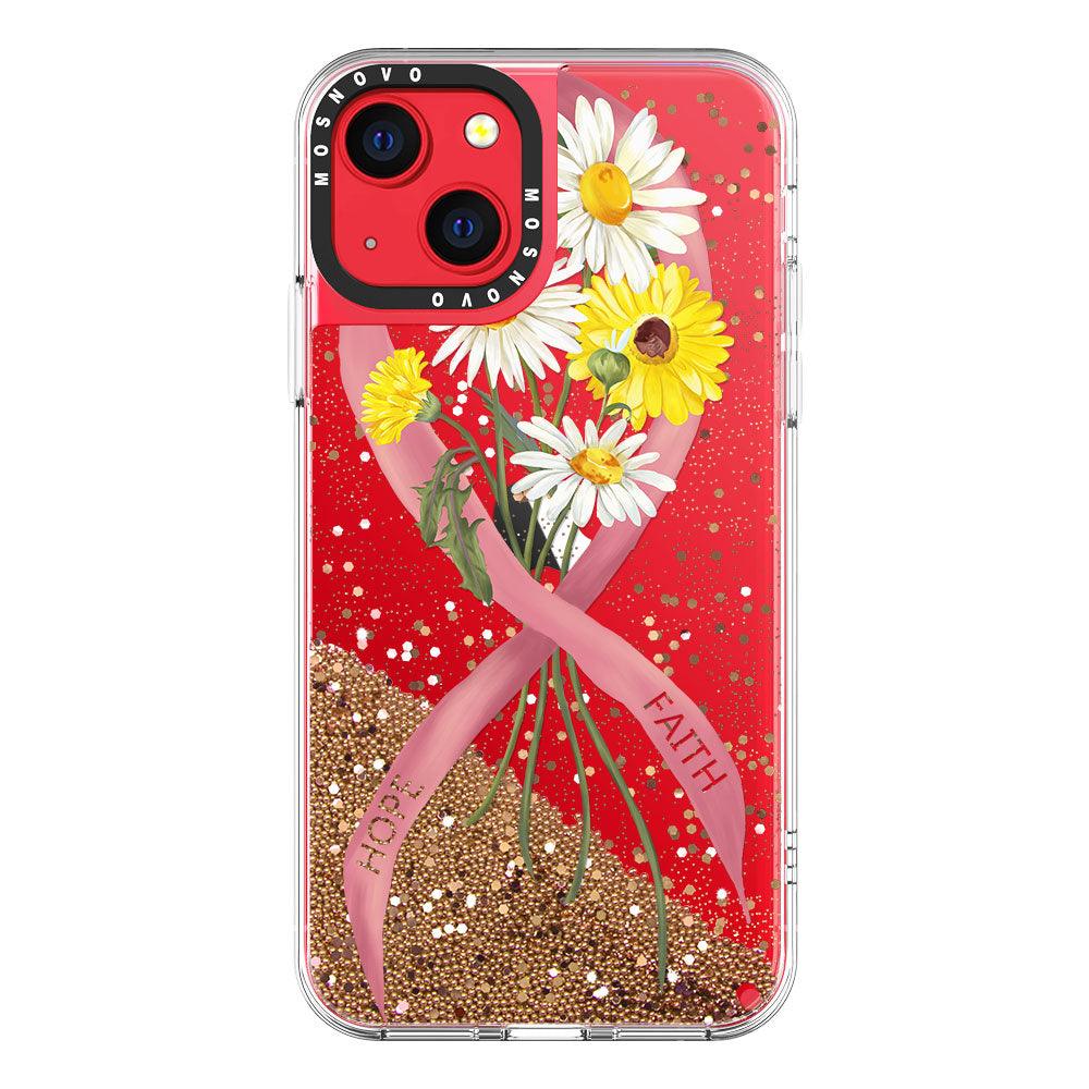 Breast Cancer Awareness Glitter Phone Case - iPhone 13 Case - MOSNOVO