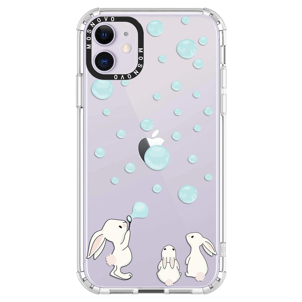 Bunny Blow Bubble Phone Case - iPhone 11 Case - MOSNOVO