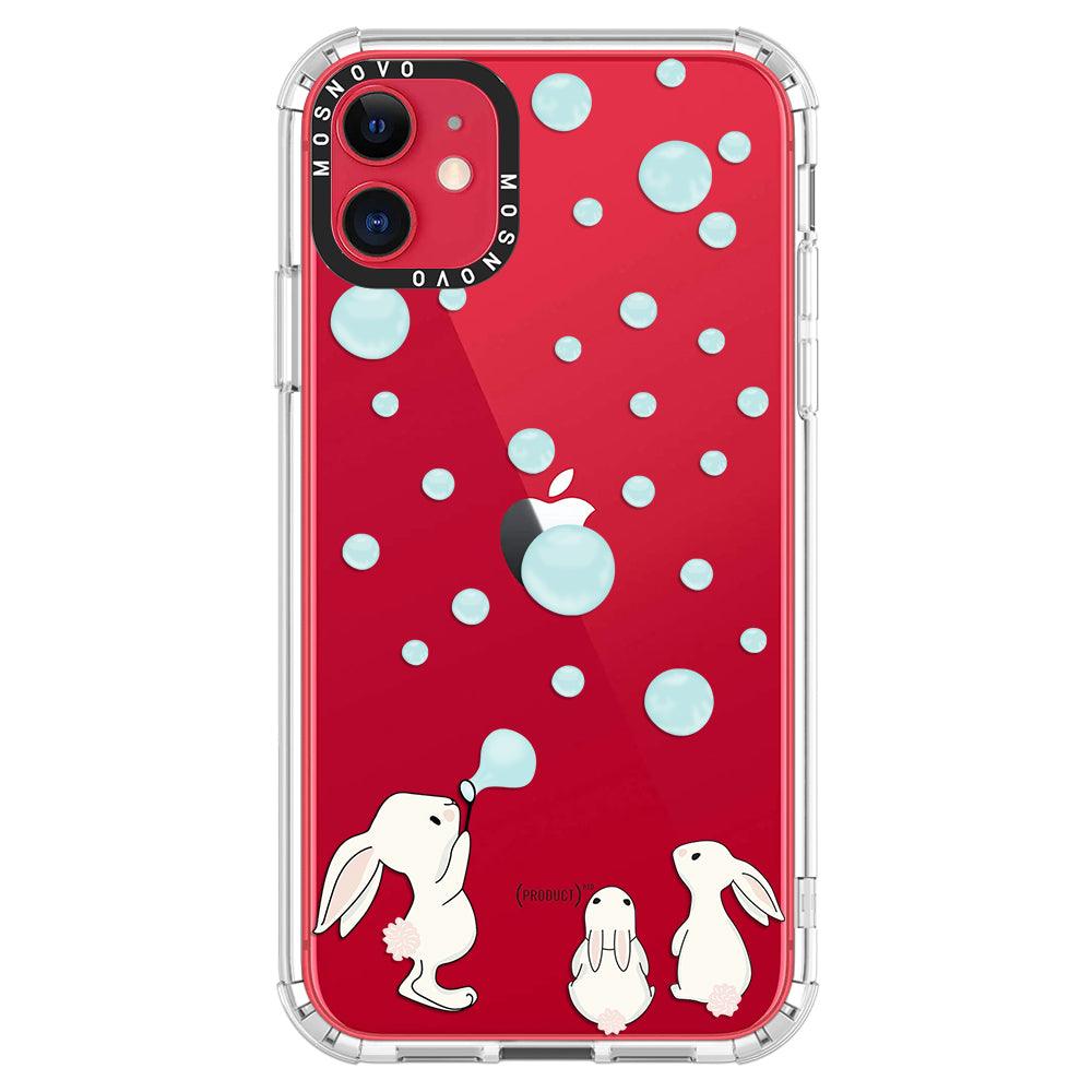 Bunny Blow Bubble Phone Case - iPhone 11 Case - MOSNOVO