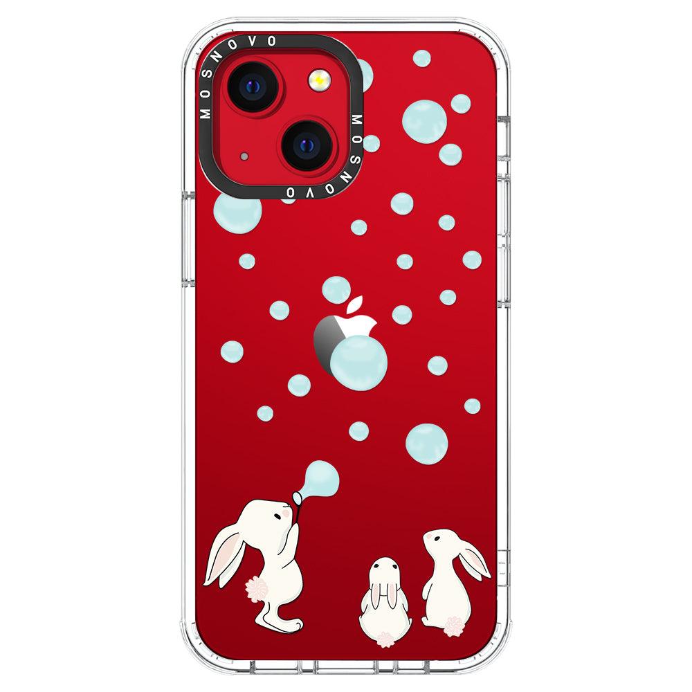 Bunny Blow Bubble Phone Case - iPhone 13 Case - MOSNOVO