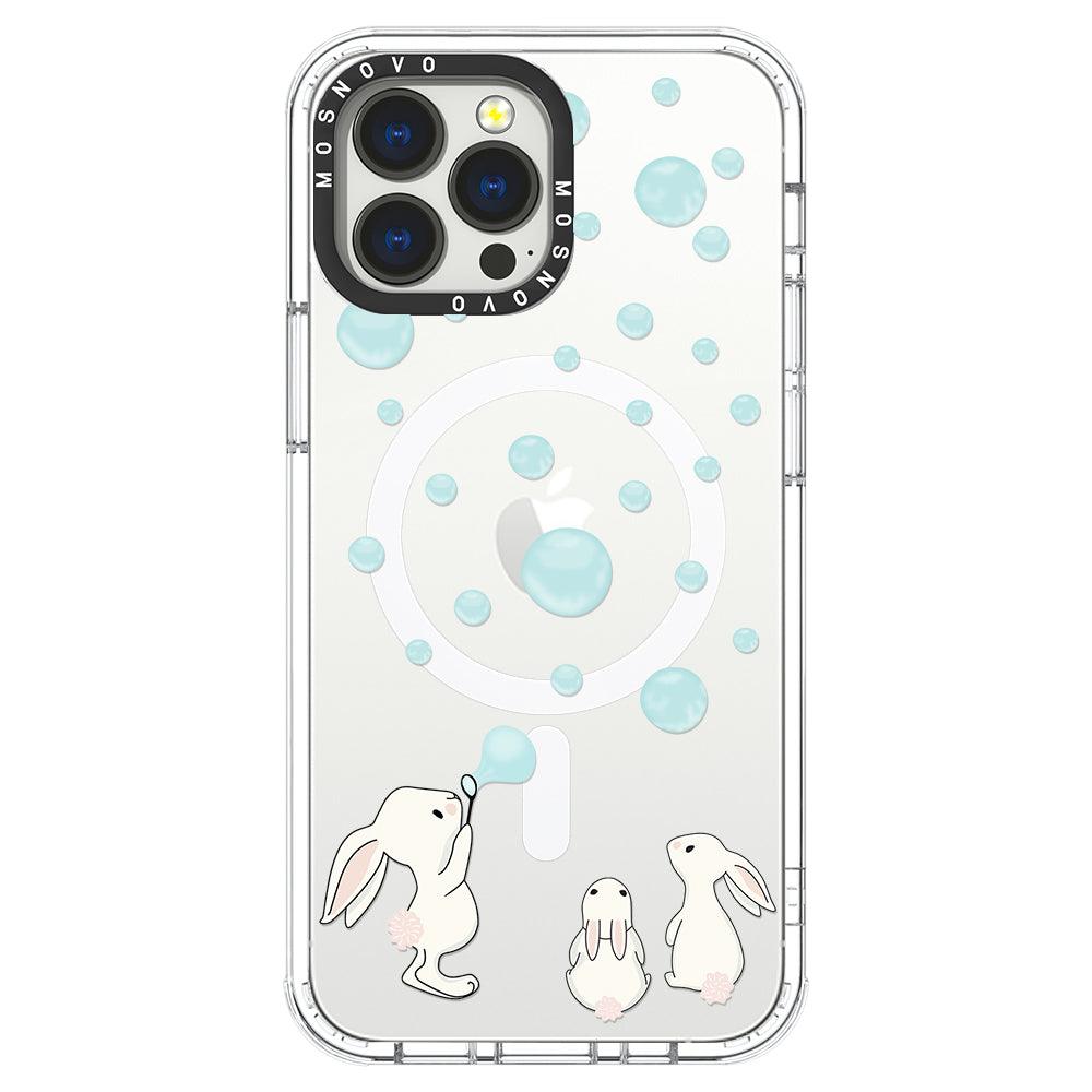 Bunny Blow Bubble Phone Case - iPhone 13 Pro Max Case - MOSNOVO