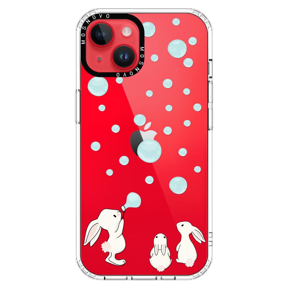 Bunny Blow Bubble Phone Case - iPhone 14 Plus Case - MOSNOVO