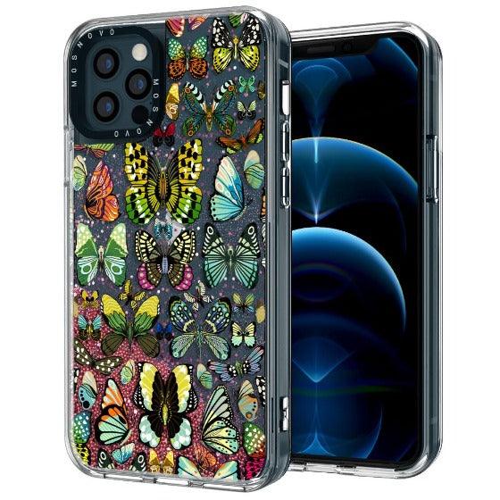 Butterflies Glitter Phone Case - iPhone 12 Pro Case - MOSNOVO