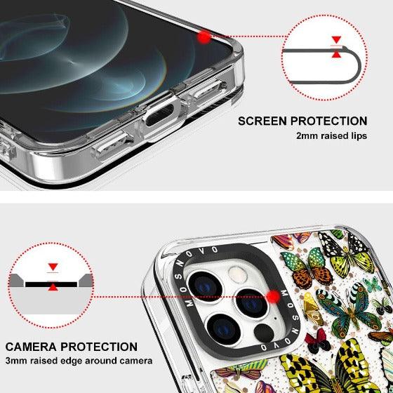 Butterflies Glitter Phone Case - iPhone 12 Pro Case - MOSNOVO