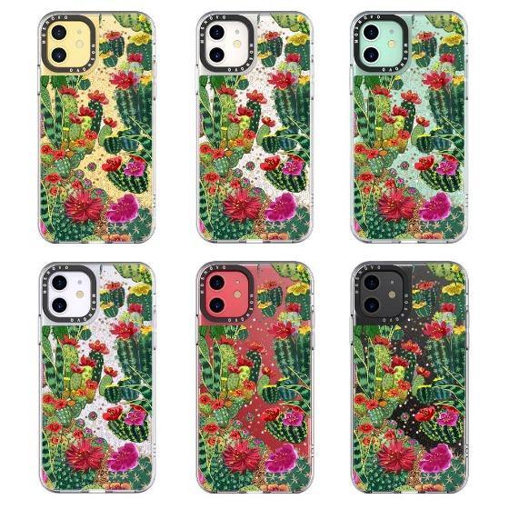 Cactus Botany Glitter Phone Case - iPhone 11 Case - MOSNOVO