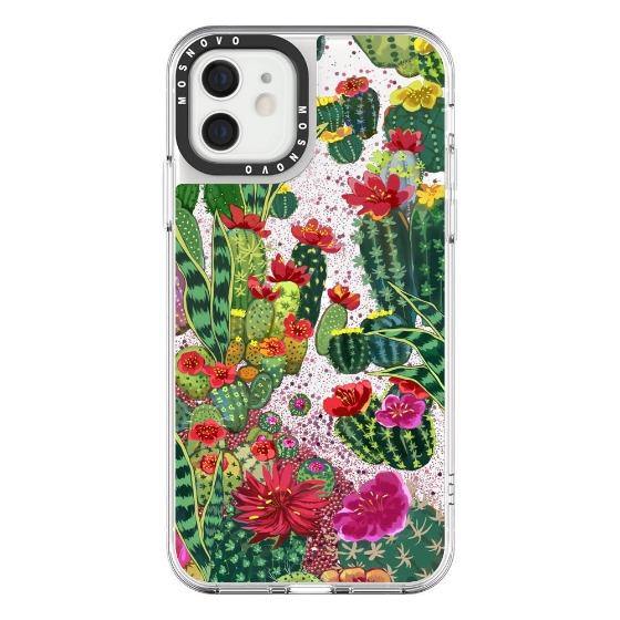 Cactus Botany Glitter Phone Case - iPhone 12 Mini Case - MOSNOVO