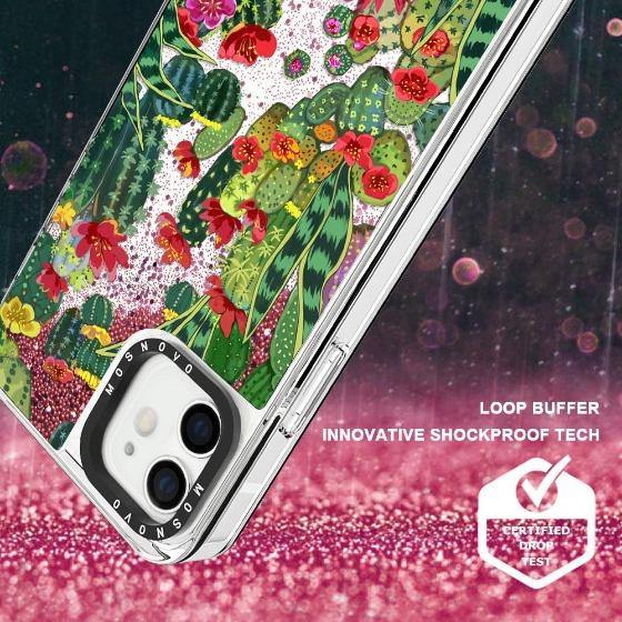 Cactus Botany Glitter Phone Case - iPhone 12 Mini Case - MOSNOVO
