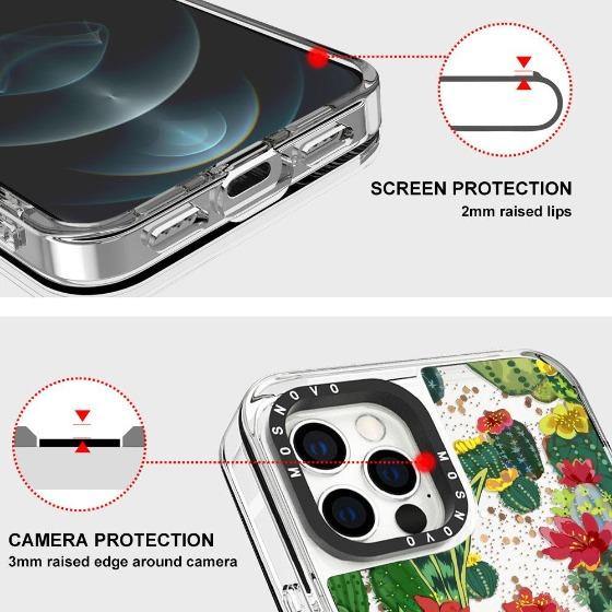 Cactus Botany Glitter Phone Case - iPhone 12 Pro Max Case - MOSNOVO