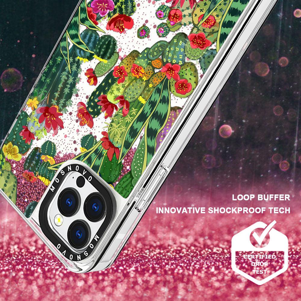 Cactus Botany Glitter Phone Case - iPhone 13 Pro Max Case - MOSNOVO