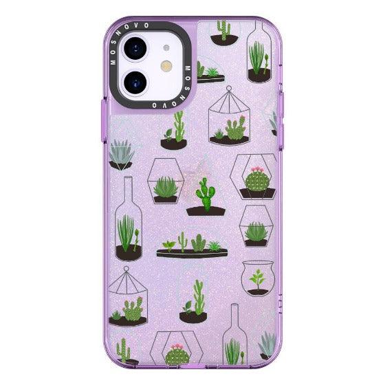 Cactus Plant Glitter Phone Case - iPhone 11 Case - MOSNOVO