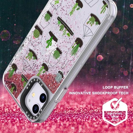 Cactus Plant Glitter Phone Case - iPhone 11 Case - MOSNOVO