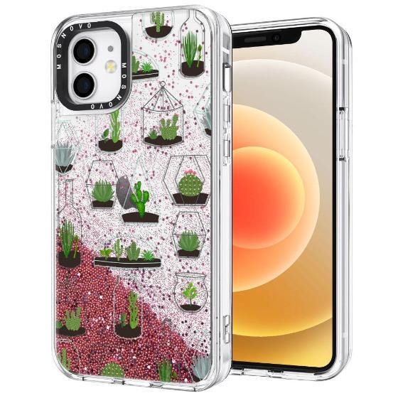 Cactus Plant Glitter Phone Case - iPhone 12 Case - MOSNOVO