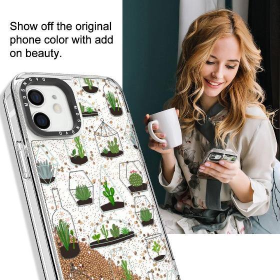 Cactus Plant Glitter Phone Case - iPhone 12 Case - MOSNOVO