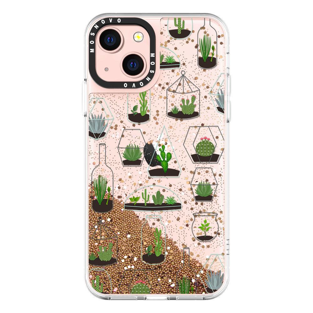 Cactus Plant Glitter Phone Case - iPhone 13 Case - MOSNOVO