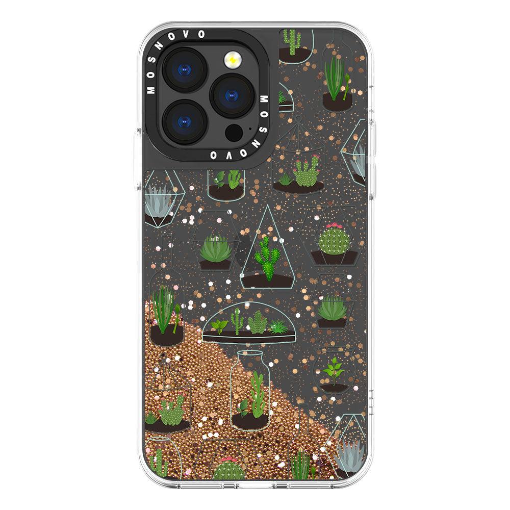 Cactus Plant Glitter Phone Case - iPhone 13 Pro Case - MOSNOVO