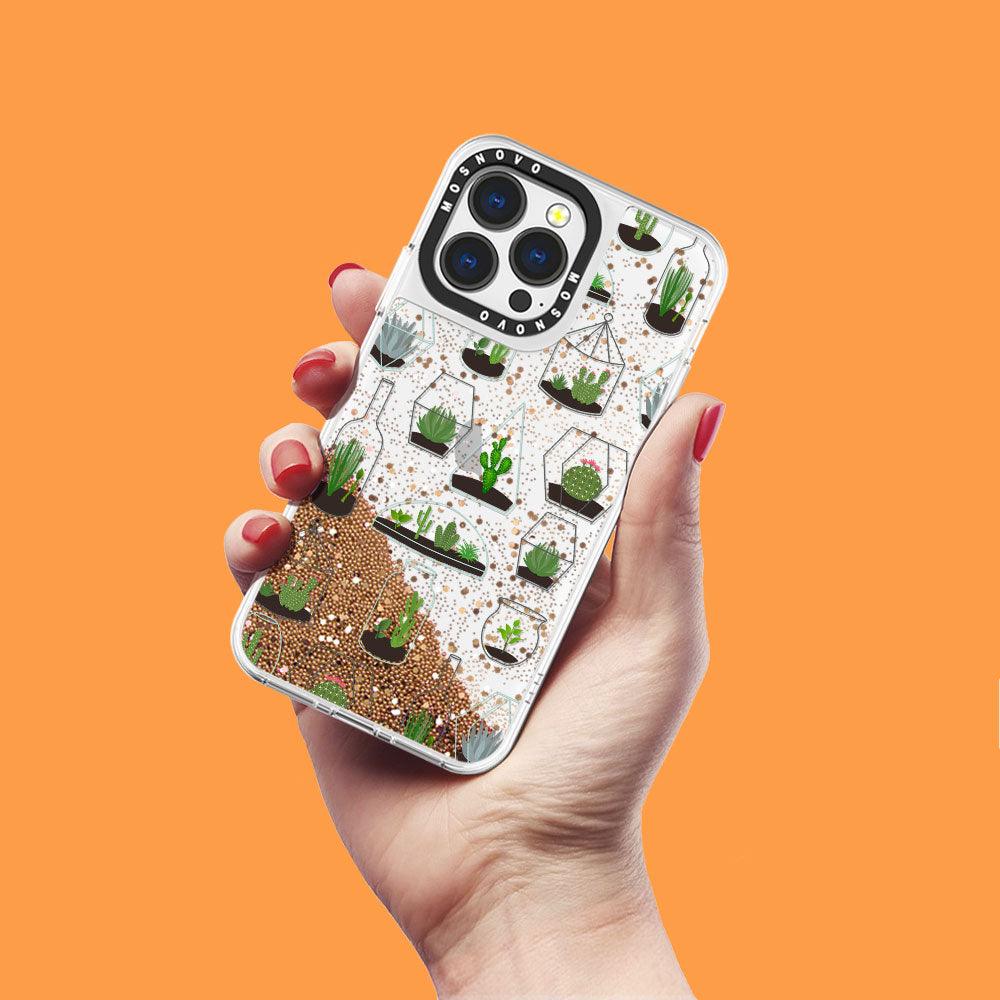 Cactus Plant Glitter Phone Case - iPhone 13 Pro Case - MOSNOVO
