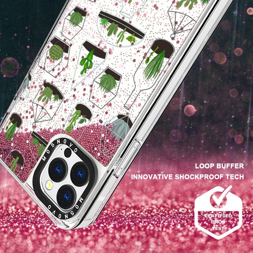 Cactus Plant Glitter Phone Case - iPhone 13 Pro Max Case - MOSNOVO