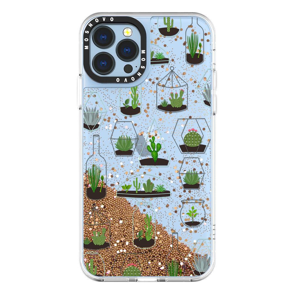 Cactus Plant Glitter Phone Case - iPhone 13 Pro Max Case - MOSNOVO