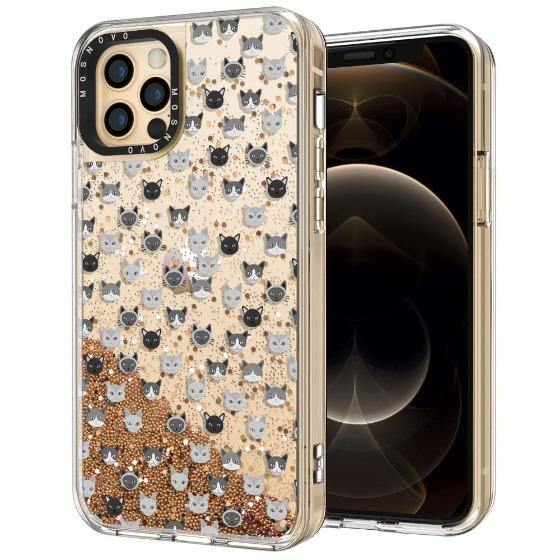 Cats Head Glitter Phone Case - iPhone 12 Pro Case - MOSNOVO