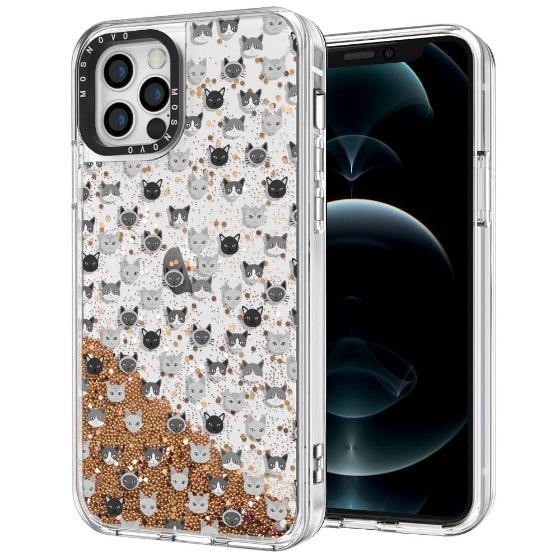 Cats Head Glitter Phone Case - iPhone 12 Pro Case - MOSNOVO