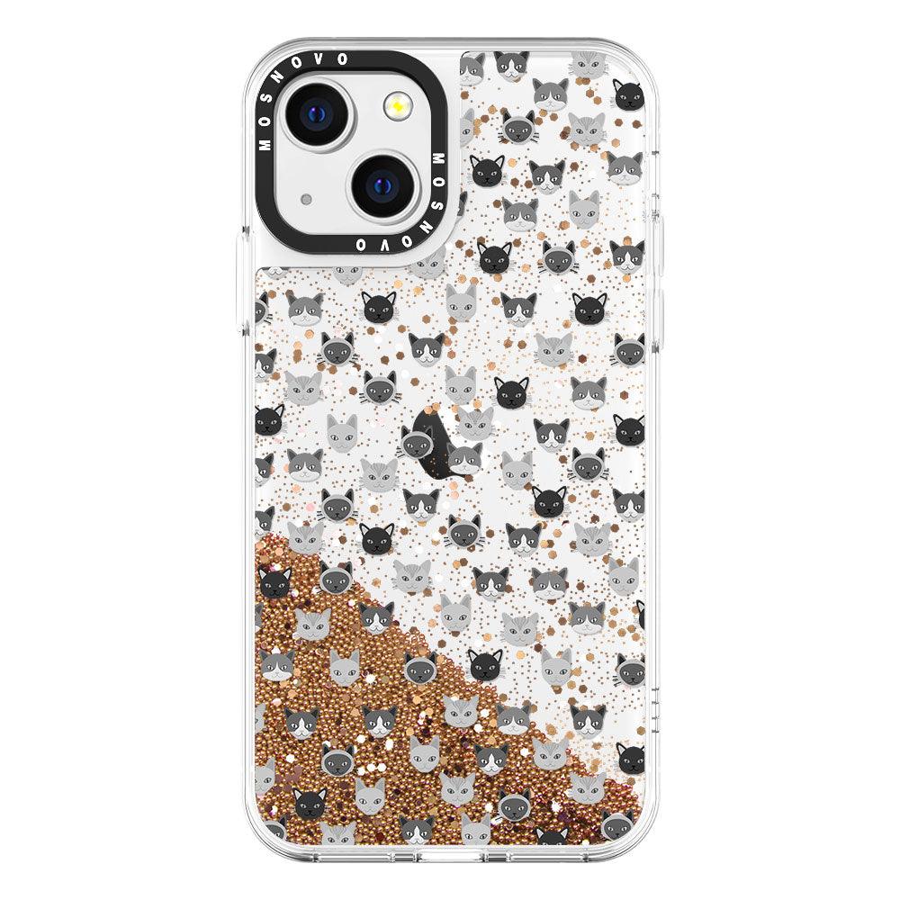 Cats Head Glitter Phone Case - iPhone 13 Case - MOSNOVO
