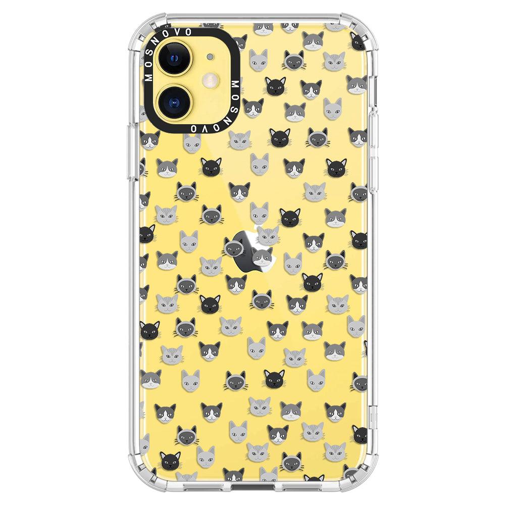 Cats Head Phone Case - iPhone 11 Case - MOSNOVO