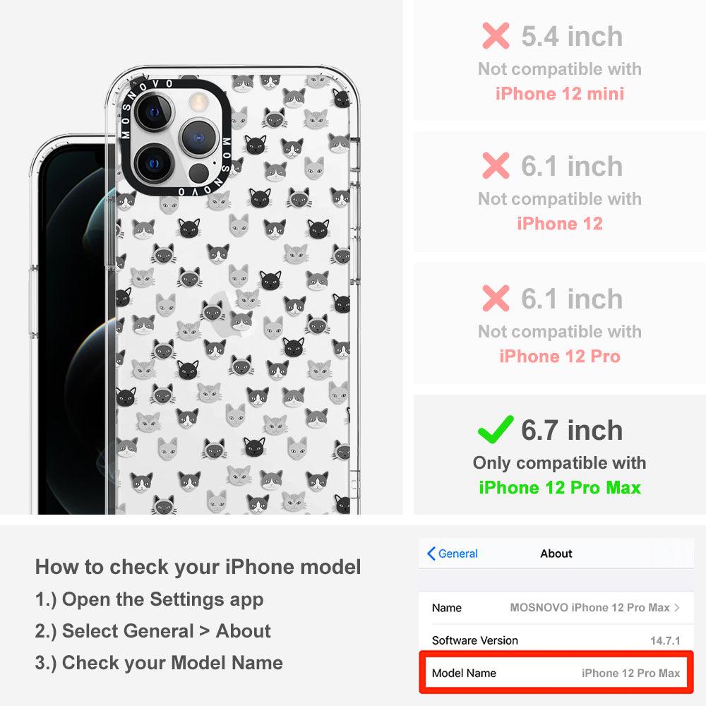 Cats Head Phone Case - iPhone 12 Pro Max Case - MOSNOVO
