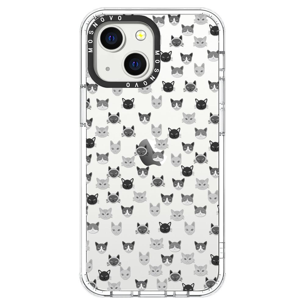 Cats Head Phone Case - iPhone 13 Mini Case - MOSNOVO