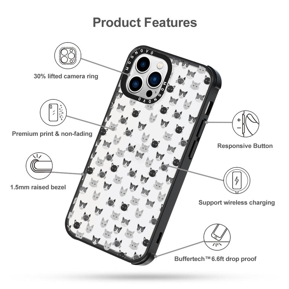 Cats Head Phone Case - iPhone 13 Pro Max Case - MOSNOVO