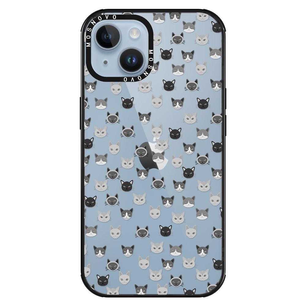 Cats Head Phone Case - iPhone 14 Plus Case - MOSNOVO