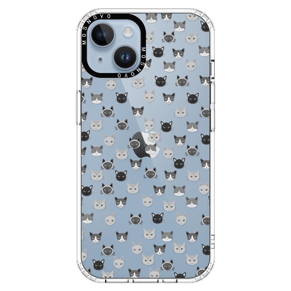 Cats Head Phone Case - iPhone 14 Plus Case - MOSNOVO