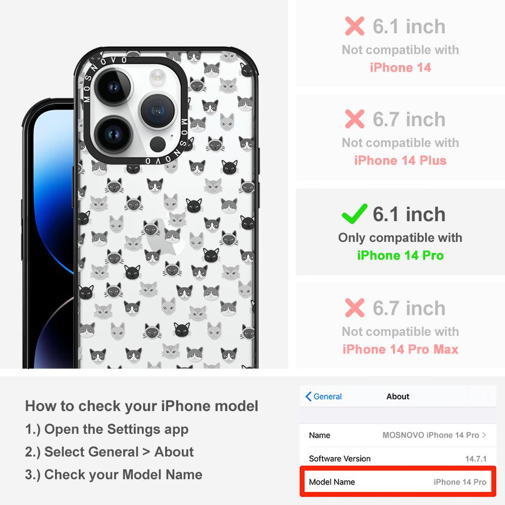 Cats Head Phone Case - iPhone 14 Pro Case - MOSNOVO