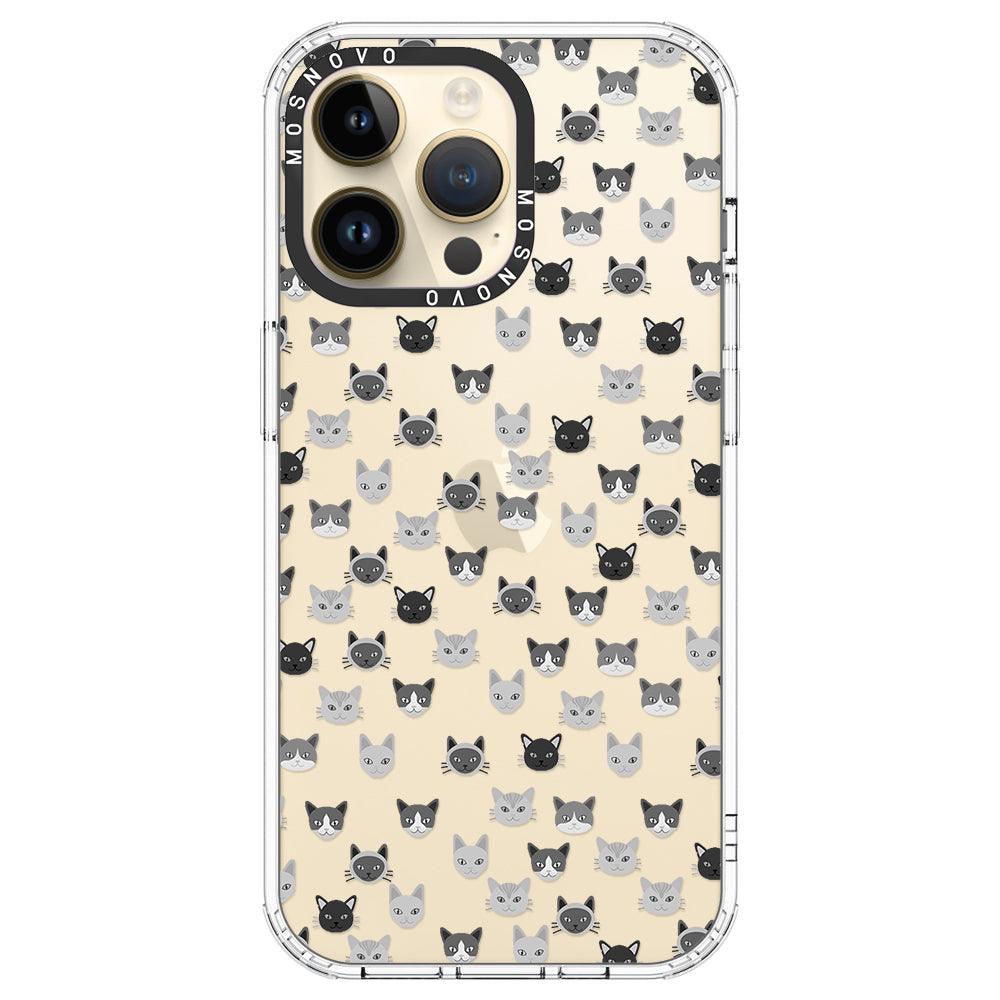 Cats Head Phone Case - iPhone 14 Pro Max Case - MOSNOVO