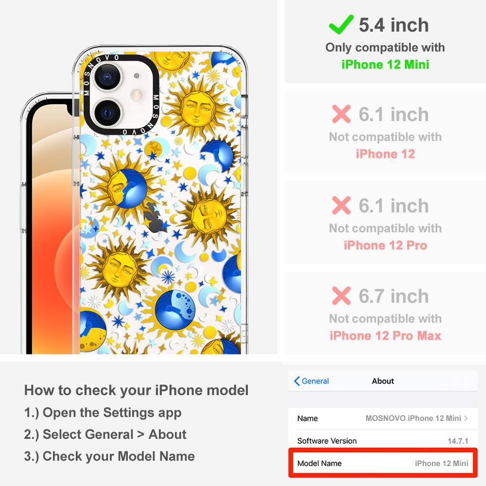 Celestial Sun Moon Phone Case - iPhone 12 Mini Case - MOSNOVO
