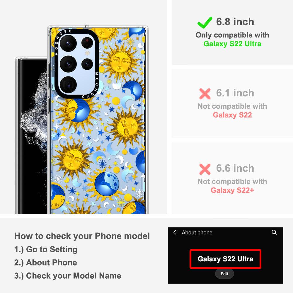 Celestial Sun Moon Phone Case - Samsung Galaxy S22 Ultra Case - MOSNOVO