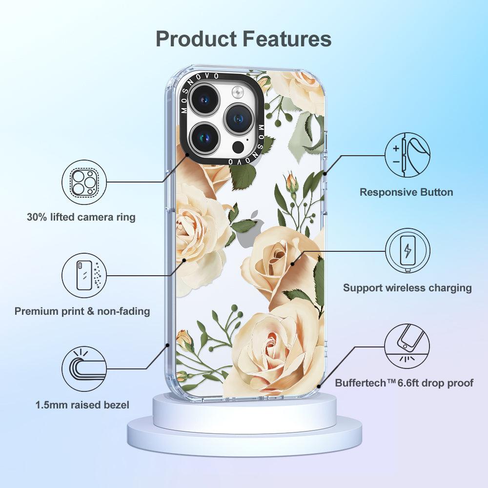 Champagne Roses Phone Case - iPhone 14 Pro Max Case - MOSNOVO