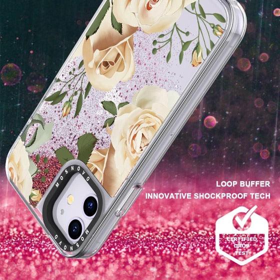 Champagne Roses Glitter Phone Case - iPhone 11 Case - MOSNOVO
