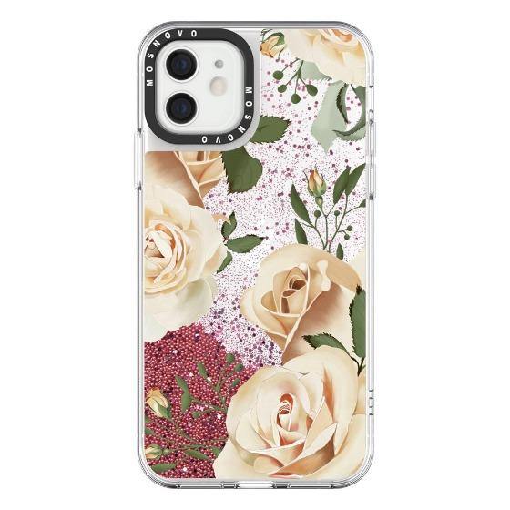 Champagne Roses Glitter Phone Case - iPhone 12 Case - MOSNOVO