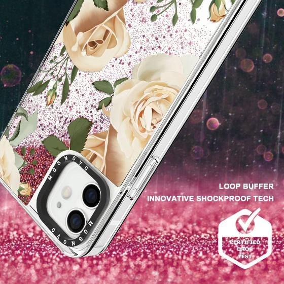 Champagne Roses Glitter Phone Case - iPhone 12 Case - MOSNOVO