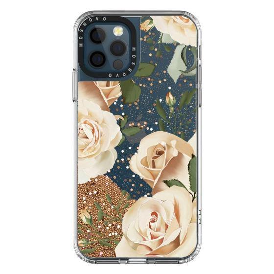 Champagne Roses Glitter Phone Case - iPhone 12 Pro Case - MOSNOVO