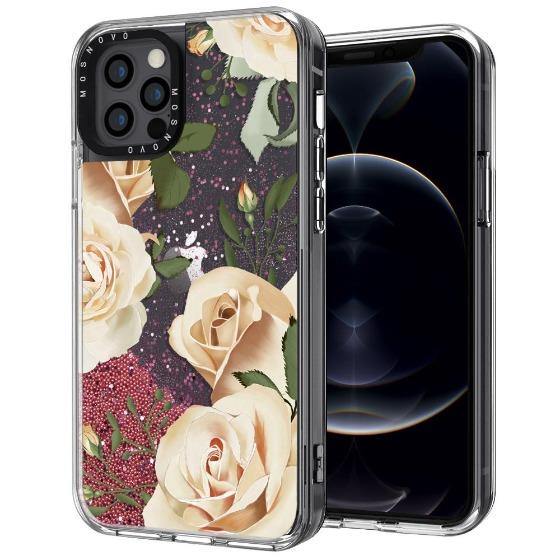 Champagne Roses Glitter Phone Case - iPhone 12 Pro Case - MOSNOVO