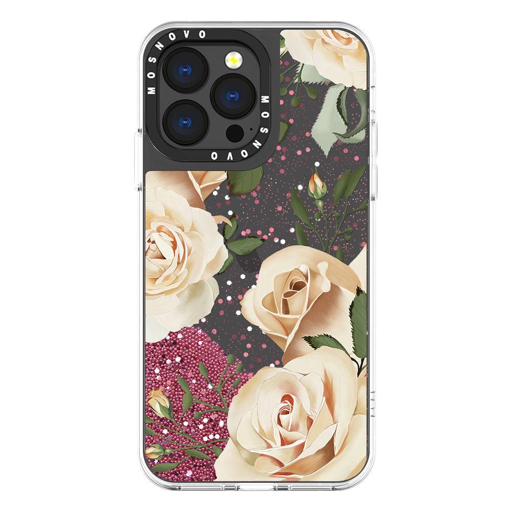 Champagne Roses Glitter Phone Case - iPhone 13 Pro Case - MOSNOVO