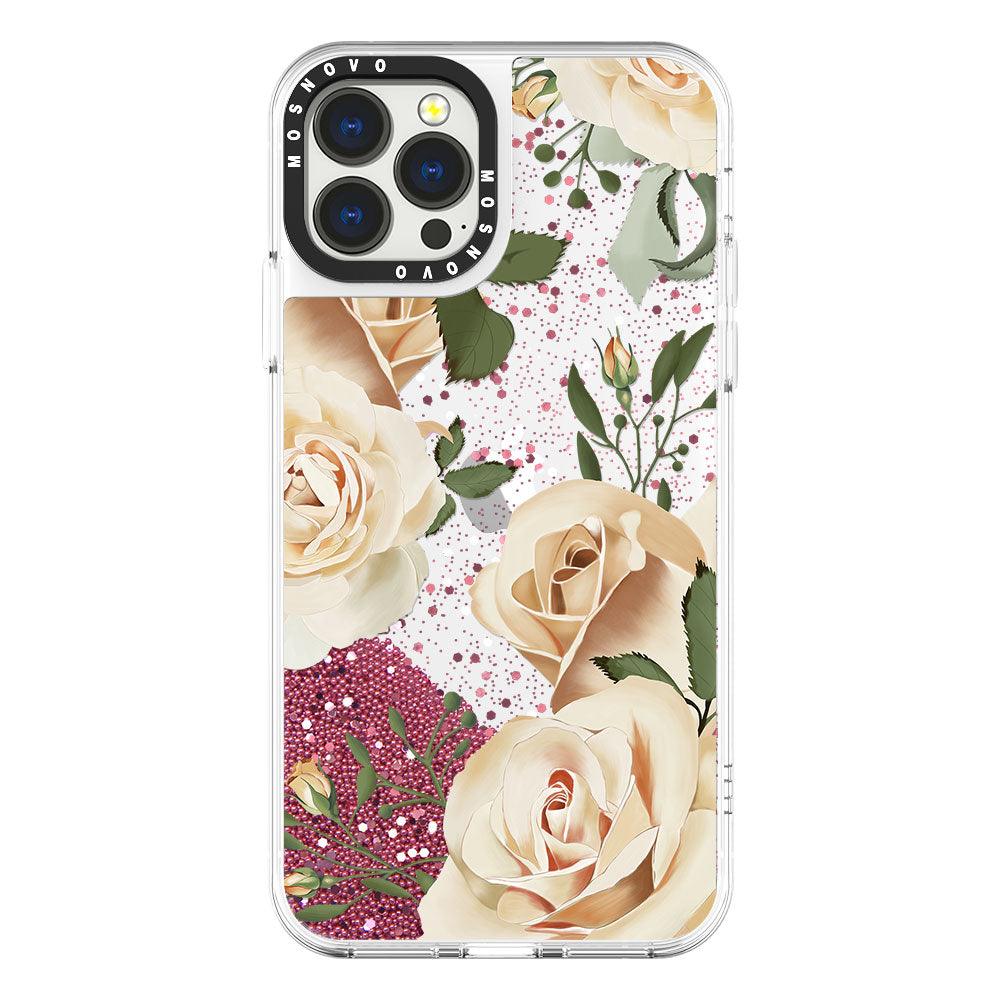 Champagne Roses Glitter Phone Case - iPhone 13 Pro Max Case - MOSNOVO