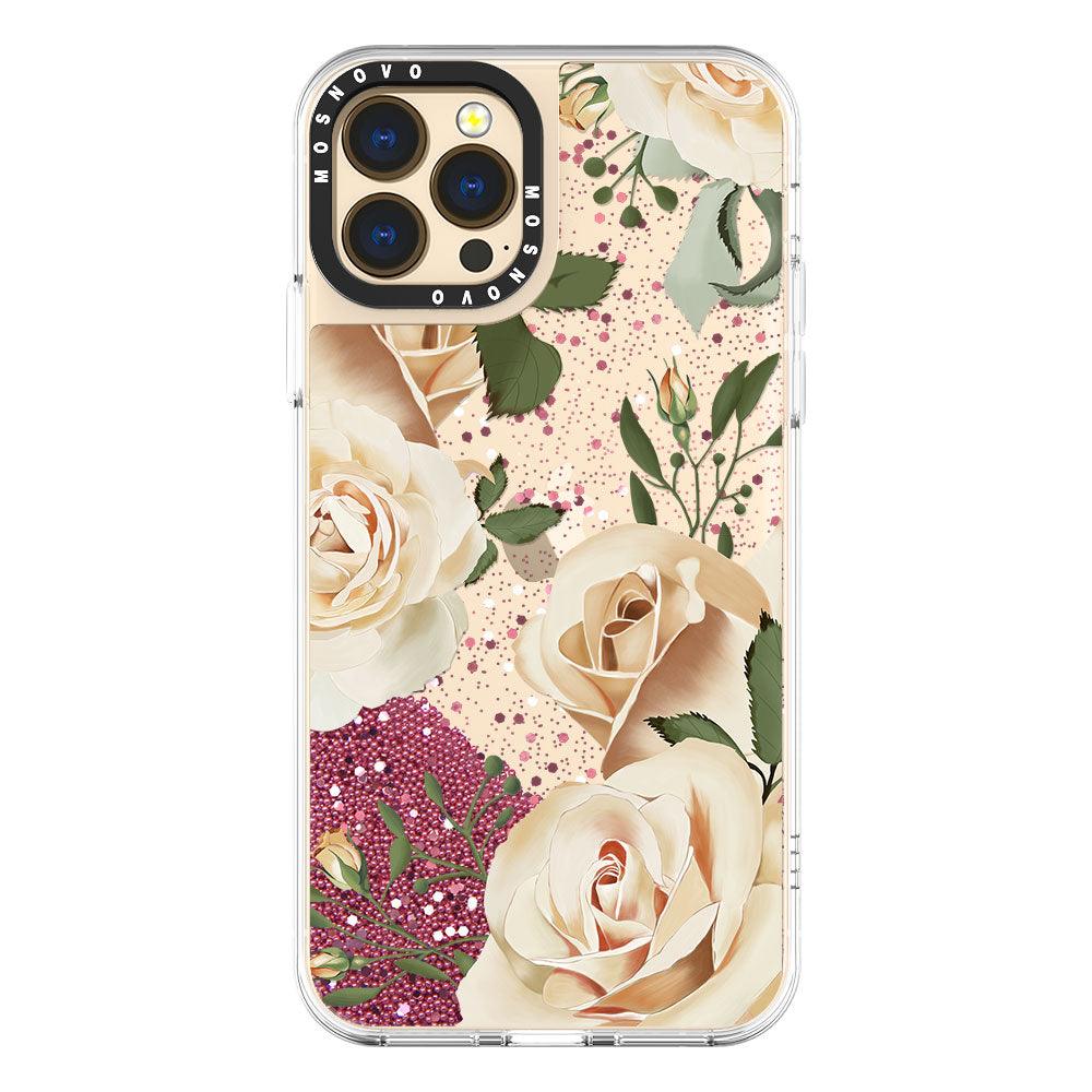 Champagne Roses Glitter Phone Case - iPhone 13 Pro Max Case - MOSNOVO