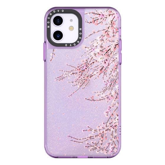 Cherry Blossoms Glitter Phone Case - iPhone 11 Case - MOSNOVO